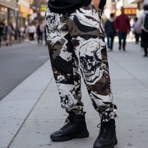 Rebel Vengeance  Men's Camouflage Skull Print Pants